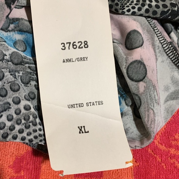 aDRESSing Woman Sweater Cardigan XL Short Animal Pring Gray Pink NWT Polyester - Picture 13 of 16